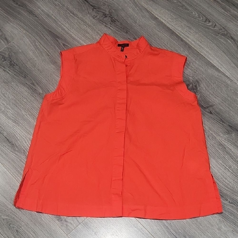 Escada Orange Mockneck Cotton Top